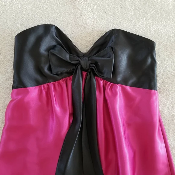 Gunne Sax Jessica McClintock Vintage Strapless Pink Satin Gown Size 9 - Picture 2 of 12